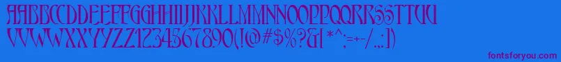 AmbrosiaMf Font – Purple Fonts on Blue Background