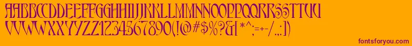 フォントAmbrosiaMf – オレンジの背景に紫のフォント