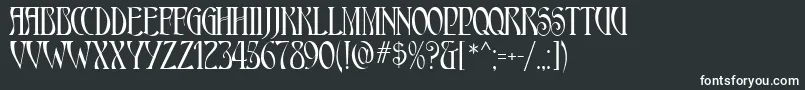 フォントAmbrosiaMf – 黒い背景に白い文字