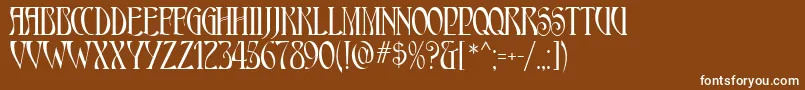 フォントAmbrosiaMf – 茶色の背景に白い文字