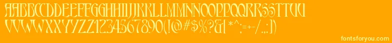 AmbrosiaMf-Schriftart – Gelbe Schriften auf orangefarbenem Hintergrund