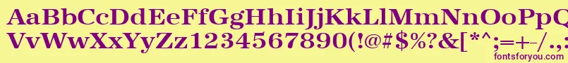 UrwantiquatextwidBold Font – Purple Fonts on Yellow Background