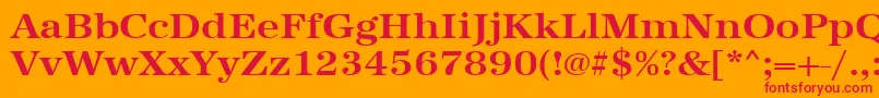 UrwantiquatextwidBold Font – Red Fonts on Orange Background