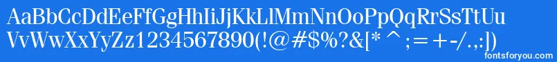 Fenicen-Schriftart – Weiße Schriften auf blauem Hintergrund