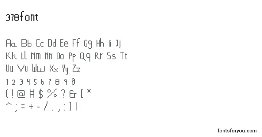 Schriftart 378font – Alphabet, Zahlen, spezielle Symbole