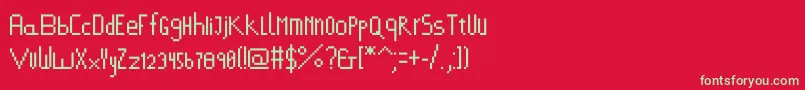 378font-fontti – vihreät fontit punaisella taustalla
