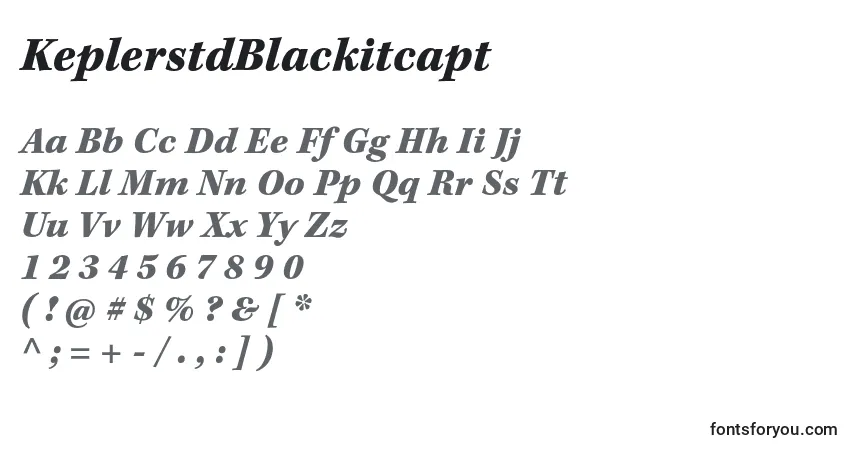 Schriftart KeplerstdBlackitcapt – Alphabet, Zahlen, spezielle Symbole