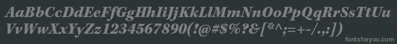 KeplerstdBlackitcapt-fontti – harmaat kirjasimet mustalla taustalla