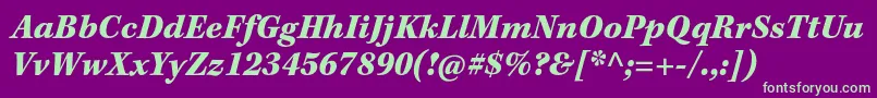 Шрифт KeplerstdBlackitcapt – зелёные шрифты на фиолетовом фоне