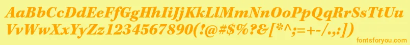 KeplerstdBlackitcapt Font – Orange Fonts on Yellow Background