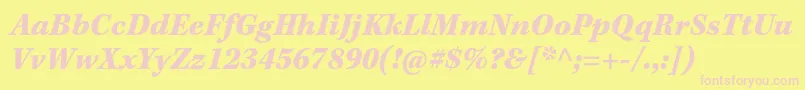 KeplerstdBlackitcapt Font – Pink Fonts on Yellow Background