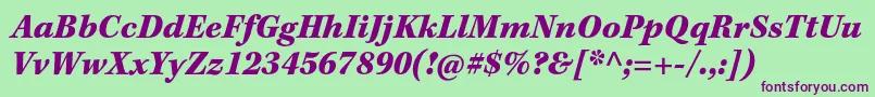 KeplerstdBlackitcapt Font – Purple Fonts on Green Background