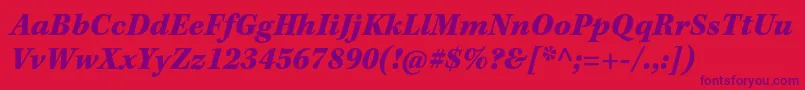 Police KeplerstdBlackitcapt – polices violettes sur fond rouge