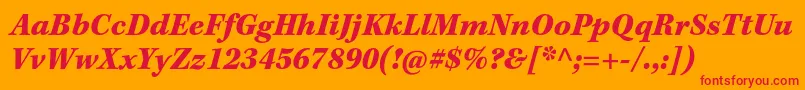 フォントKeplerstdBlackitcapt – オレンジの背景に赤い文字