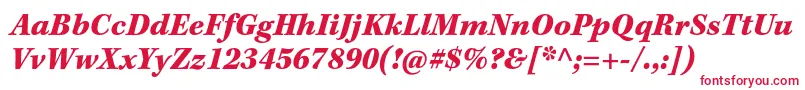 KeplerstdBlackitcapt-fontti – punaiset fontit valkoisella taustalla