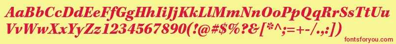 KeplerstdBlackitcapt Font – Red Fonts on Yellow Background