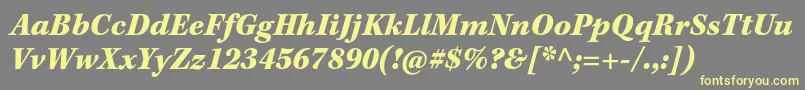 Fonte KeplerstdBlackitcapt – fontes amarelas em um fundo cinza