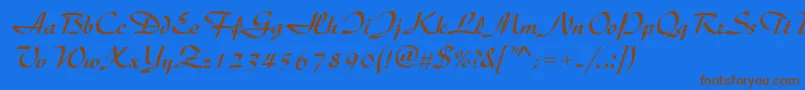 UkijDiwani Font – Brown Fonts on Blue Background