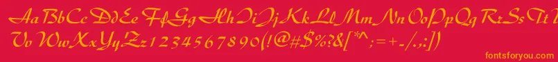 UkijDiwani Font – Orange Fonts on Red Background