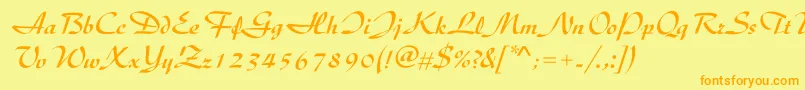 UkijDiwani Font – Orange Fonts on Yellow Background