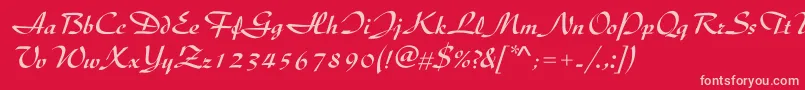 UkijDiwani Font – Pink Fonts on Red Background