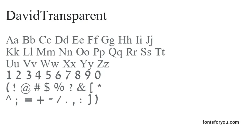 Schriftart DavidTransparent – Alphabet, Zahlen, spezielle Symbole