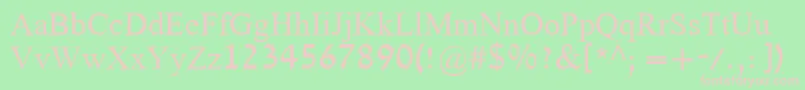 フォントDavidTransparent – 緑の背景にピンクのフォント