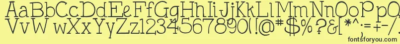 DjbHollyTyped Font – Black Fonts on Yellow Background