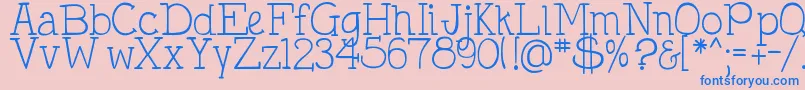 DjbHollyTyped-Schriftart – Blaue Schriften auf rosa Hintergrund