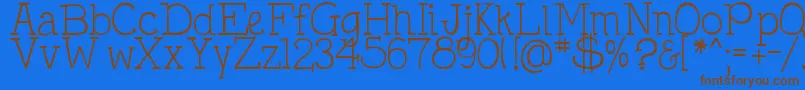 DjbHollyTyped Font – Brown Fonts on Blue Background