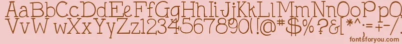 DjbHollyTyped Font – Brown Fonts on Pink Background