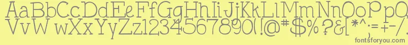 DjbHollyTyped Font – Gray Fonts on Yellow Background