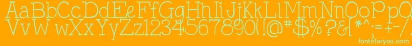 DjbHollyTyped-Schriftart – Grüne Schriften auf orangefarbenem Hintergrund