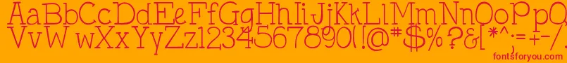 DjbHollyTyped Font – Red Fonts on Orange Background