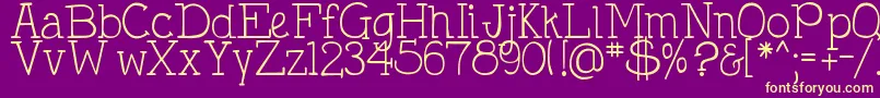 DjbHollyTyped Font – Yellow Fonts on Purple Background