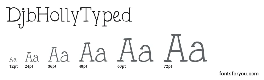 DjbHollyTyped Font Sizes
