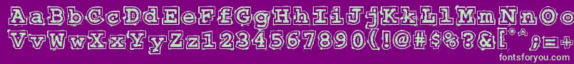 50sHeadlineDsg Font – Green Fonts on Purple Background