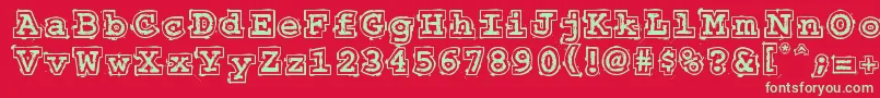 フォント50sHeadlineDsg – 赤い背景に緑の文字