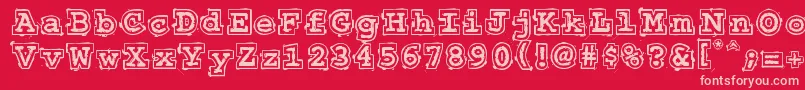 50sHeadlineDsg Font – Pink Fonts on Red Background