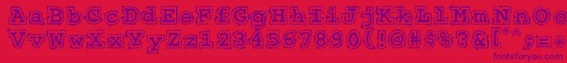 50sHeadlineDsg Font – Purple Fonts on Red Background