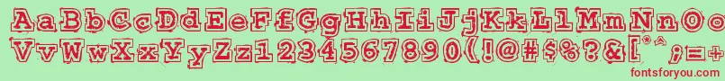 50sHeadlineDsg Font – Red Fonts on Green Background