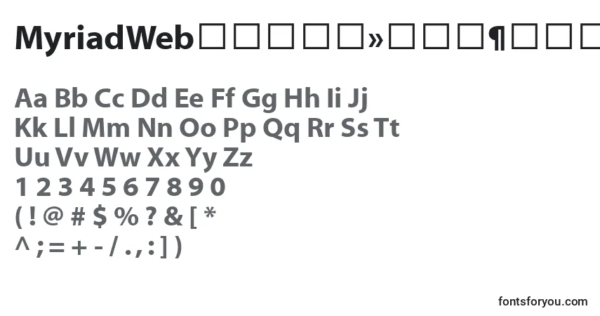 MyriadWebРџРѕР»СѓР¶РёСЂРЅС‹Р№ Font – alphabet, numbers, special characters