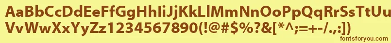 Шрифт MyriadWebРџРѕР»СѓР¶РёСЂРЅС‹Р№ – коричневые шрифты на жёлтом фоне