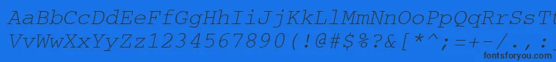 CourierItalic-fontti – mustat fontit sinisellä taustalla