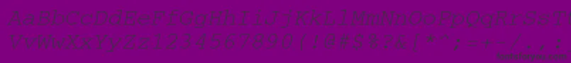 Police CourierItalic – polices noires sur fond violet