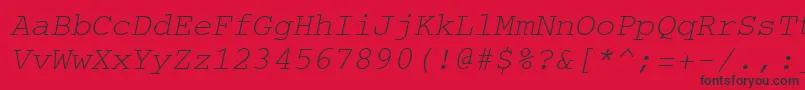 CourierItalic Font – Black Fonts on Red Background