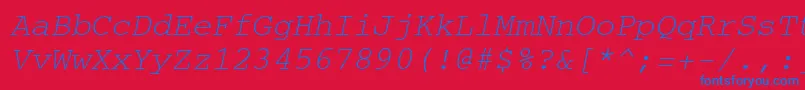 CourierItalic Font – Blue Fonts on Red Background