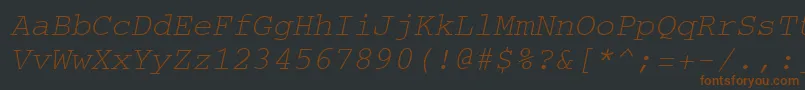Шрифт CourierItalic – коричневые шрифты на чёрном фоне