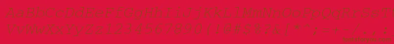 CourierItalic Font – Brown Fonts on Red Background