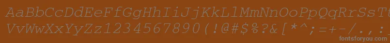CourierItalic Font – Gray Fonts on Brown Background